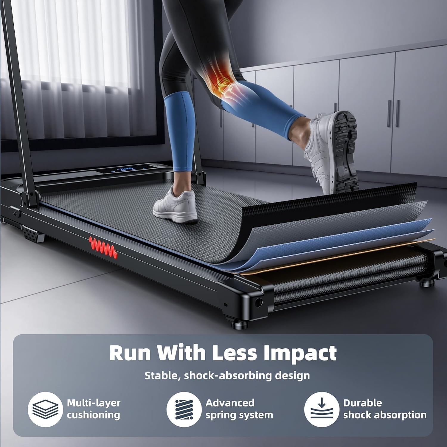 Compact Folding Treadmill with Handle Bar