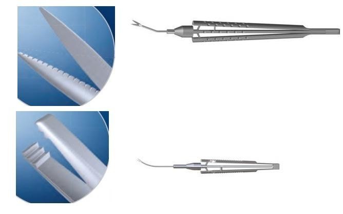 STEEL VITREOUS OSHER SNYDER IOL CUTTING SCISSOR & 18 GAUGE 22 GAUGE FORCEPS SET