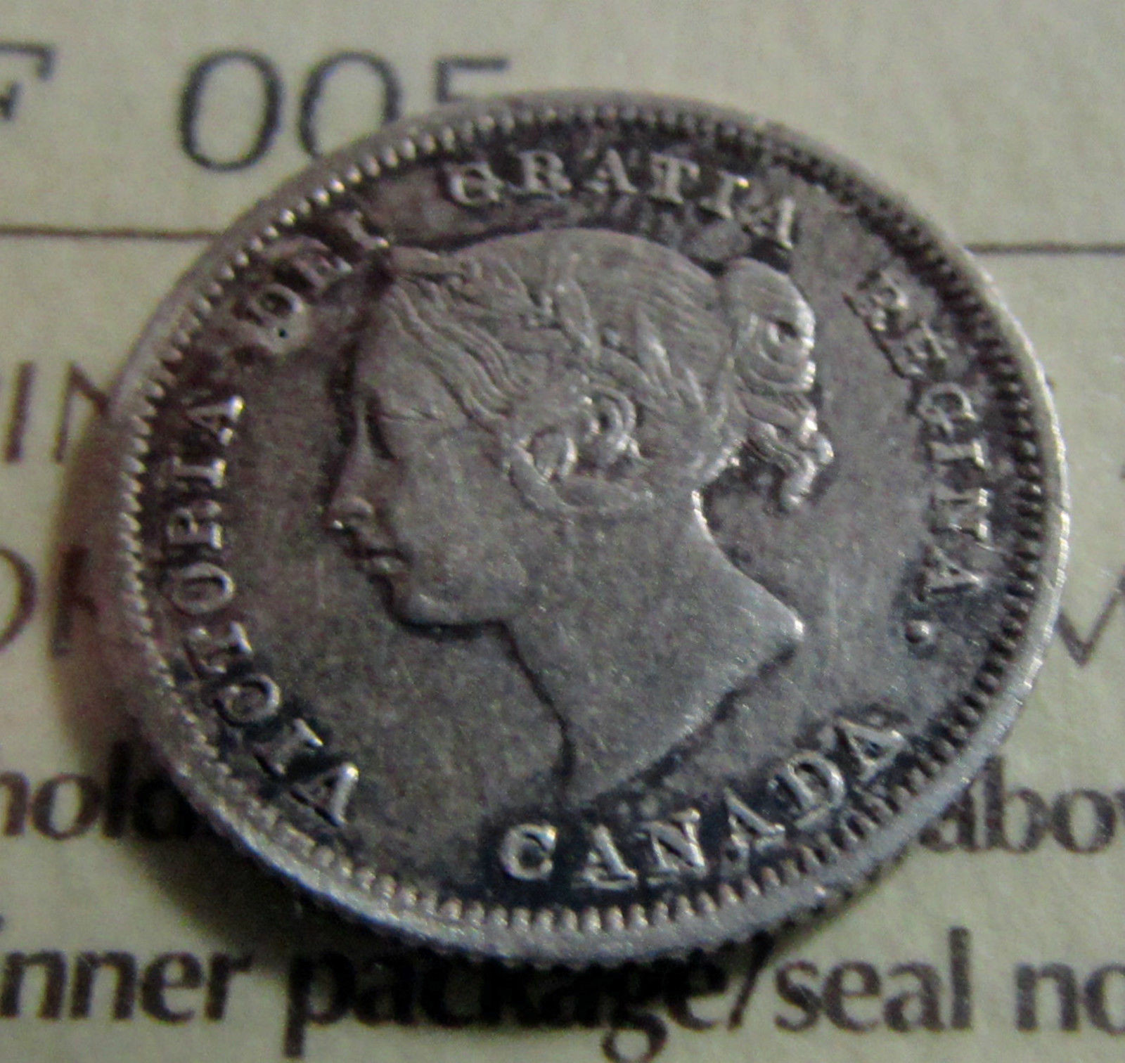 Canada 1880 Obverse 3  Five Cents    Silver Queen Victoria Nice