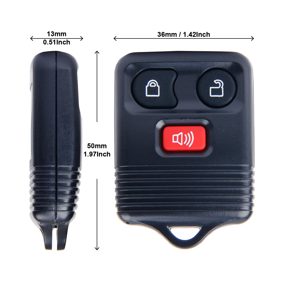For Ford Ranger 2X Alarm Remote Keyless Entry Control Key Fob Clicker 3-Button