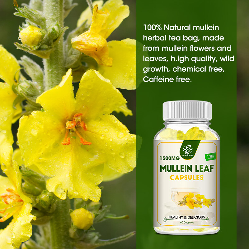 Mullein Leaf Capsules For Lung Cleansing & Detox Herbal Dietary Supplement