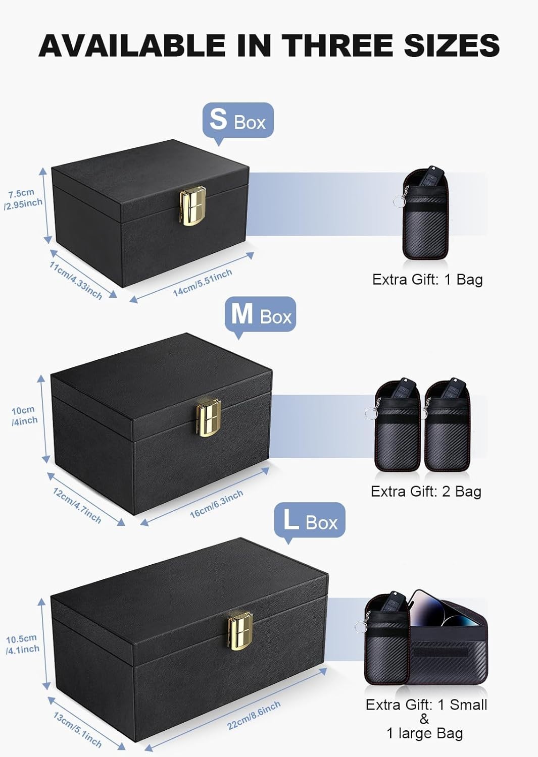 Faraday Signal Blocking Car Key Box Pouches Anti-Theft Shielding Safe Compact