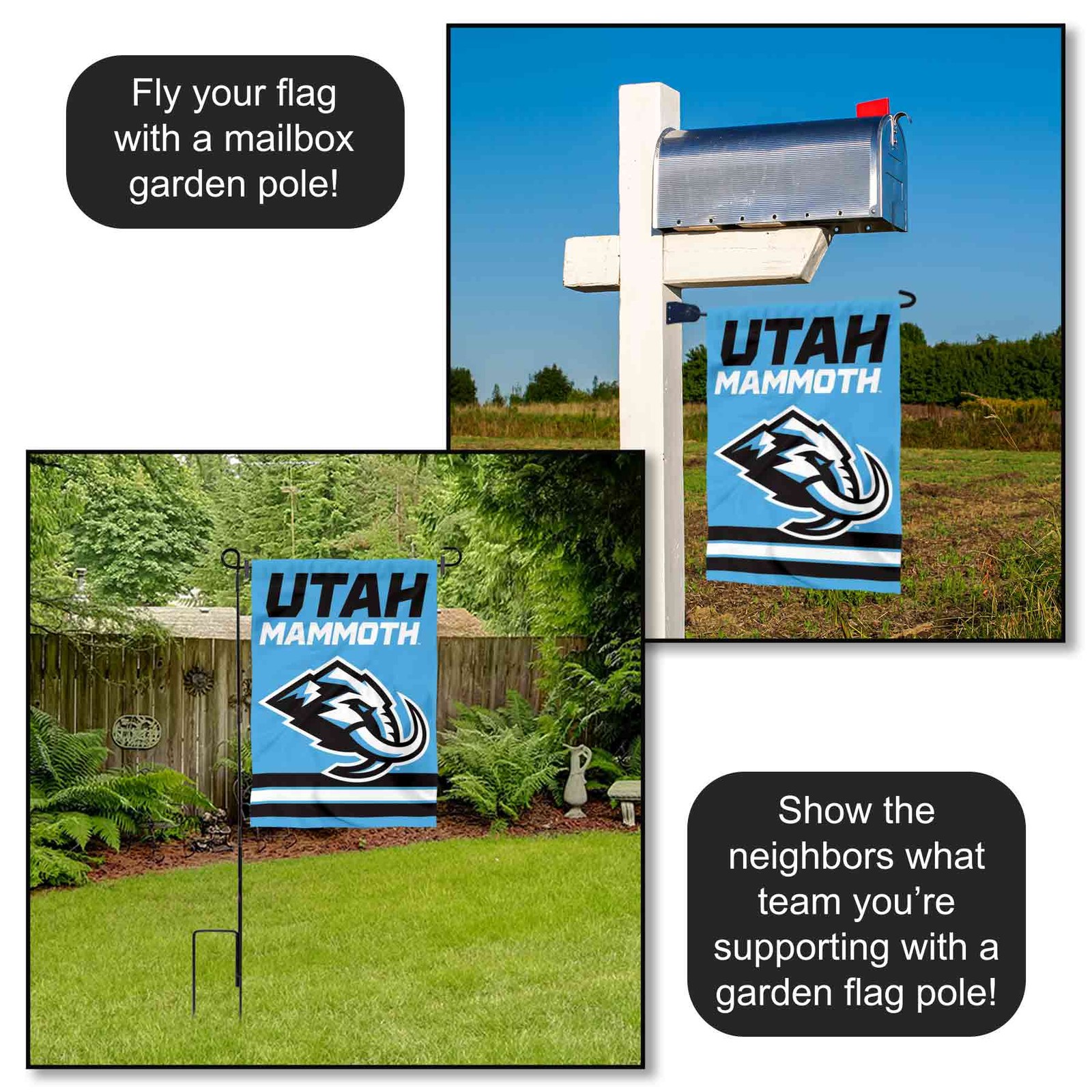 Utah Mammoth Garden Flag and Yard Banner