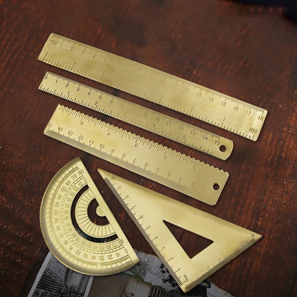 Triangle Ruler Brass Ruler Measuring Portable Measuring Tools Protractor