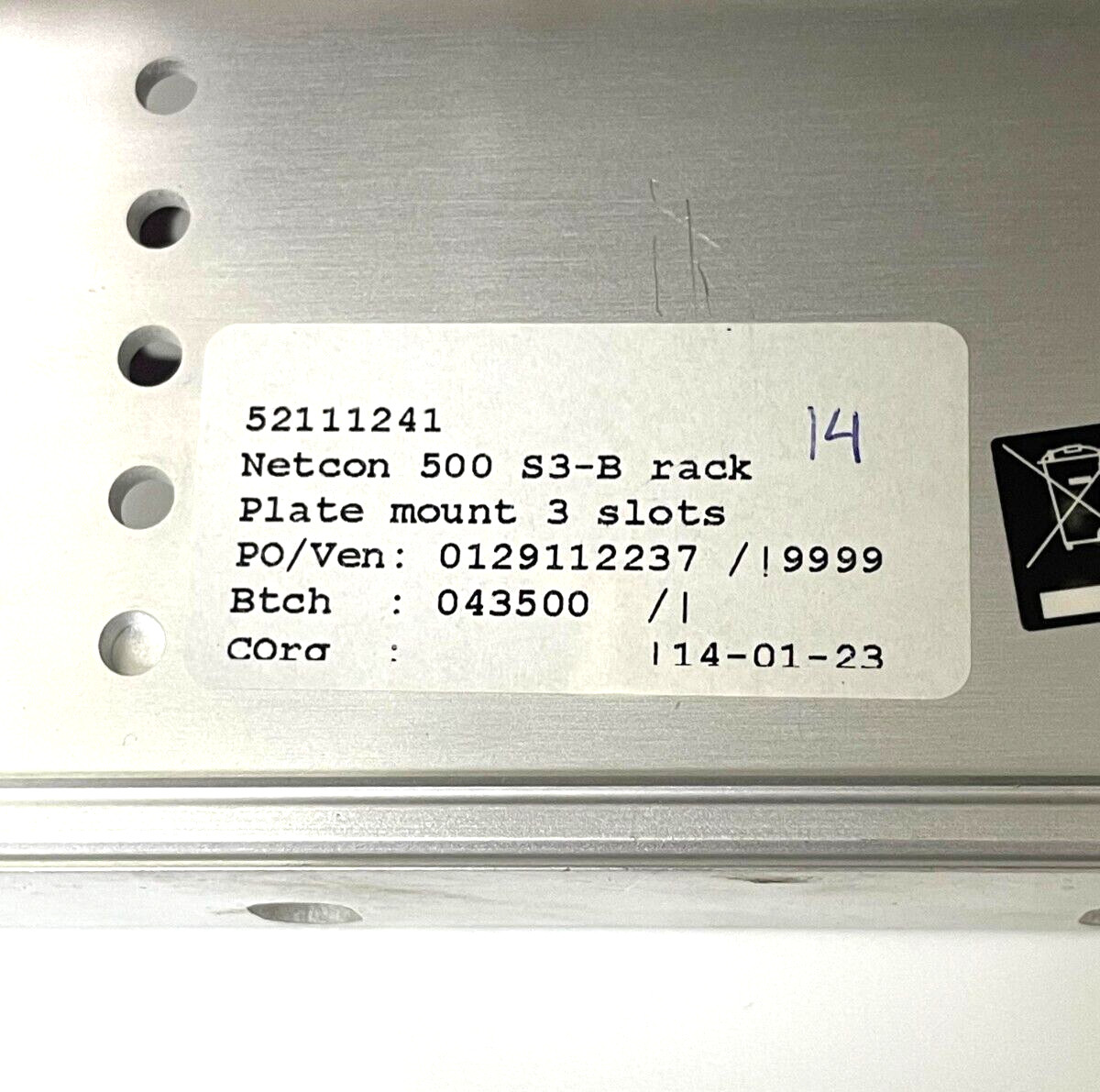 NETCON 500RTU S3-B Rack Plate Mount 3 Slots