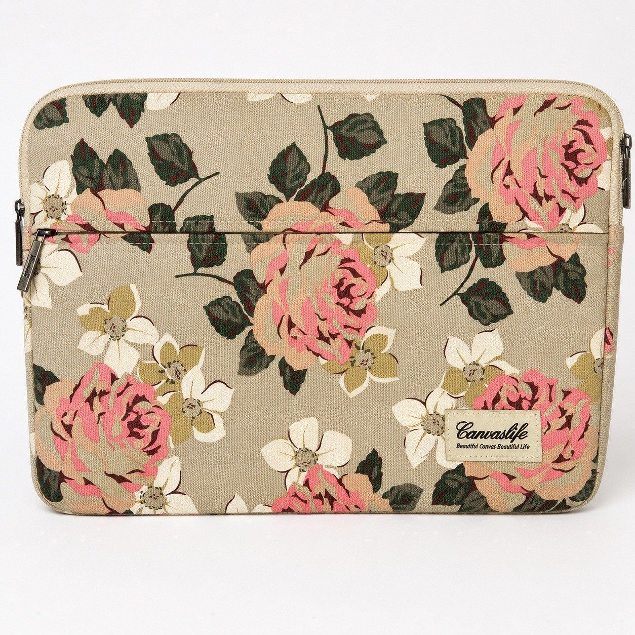 Canvaslife Floral Padded Laptop Tablet Bag Multicolor, Small Canvas Sleeve, 13x9
