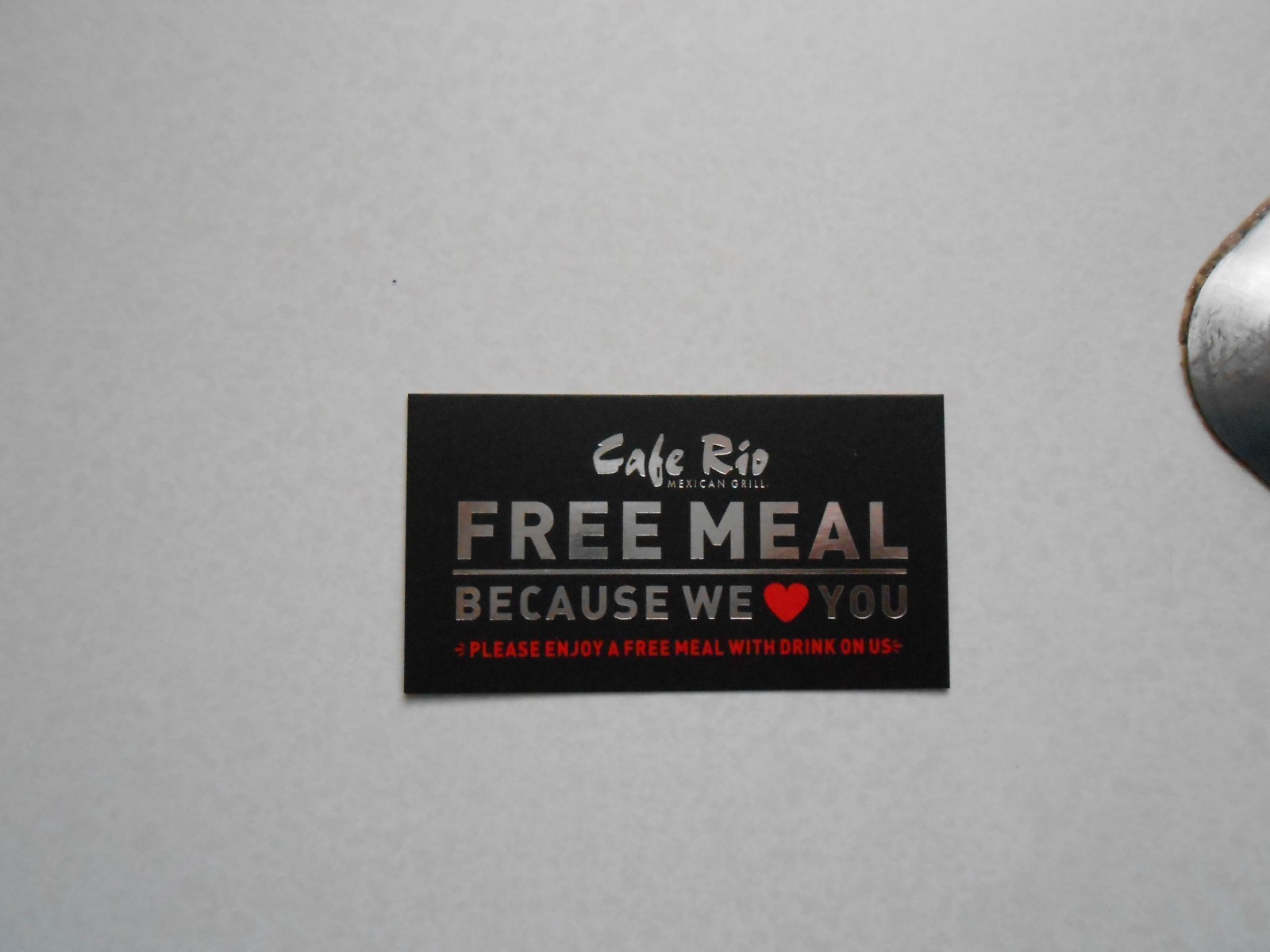 Lot of 10 Cafe Rio Meal and Drink Cards