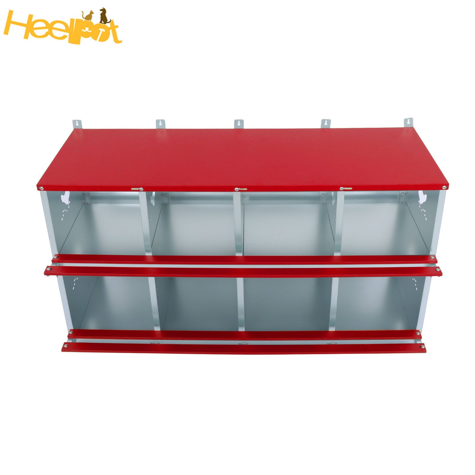 8 Compartments Chickens Egg Laying Box Red High Quality Materials Nesting Box