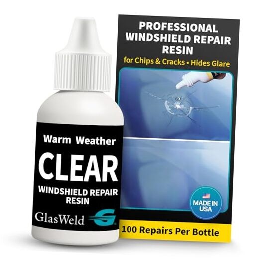 Windshield Chip Repair Kit with Resin & Zoom Injector - Clear - Warm Weather