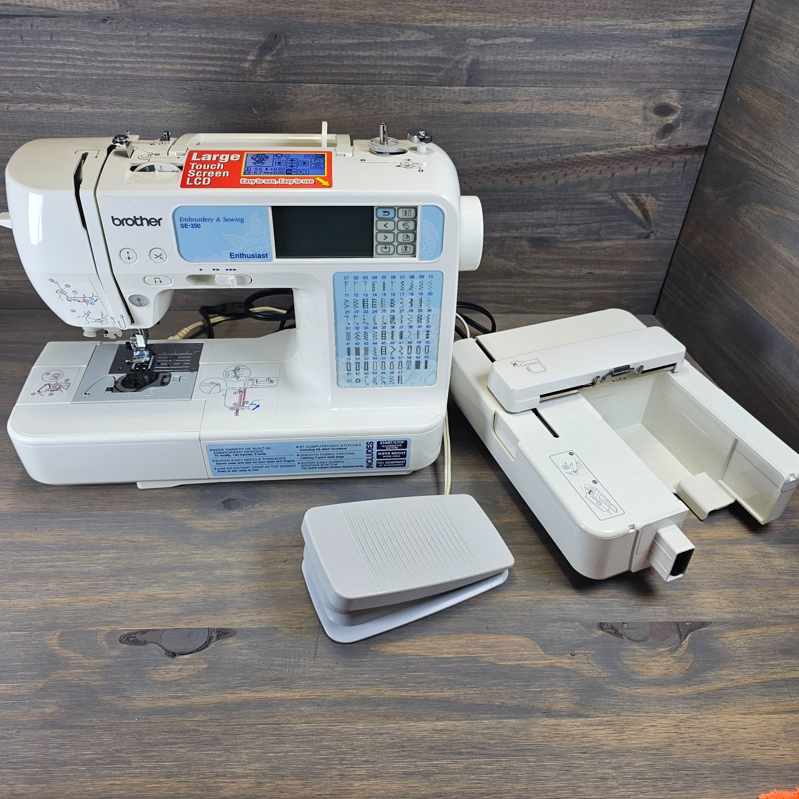 Brother SE-350 Computerized Sewing & Embroidery Machine 4x4 LCD Free Arm
