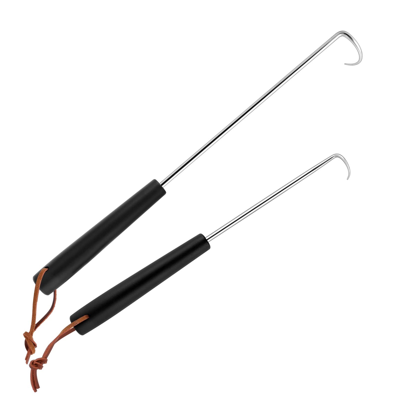 Meat Hook Flipper Set of 2, Stainless Steel Pigtail Food Flipper Turner 12Inch &