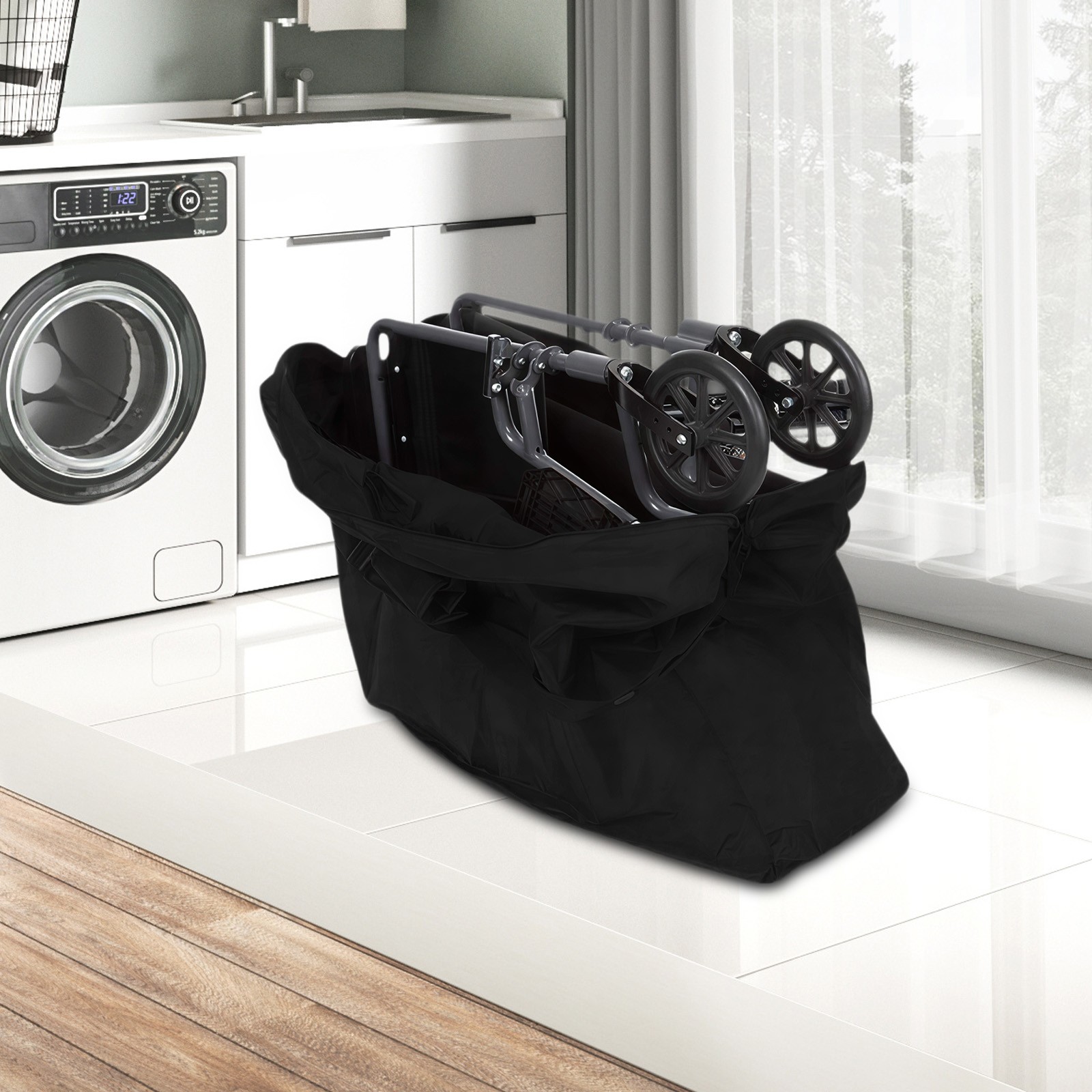 Foldable Wheelchair Storage Bag 600D Oxford with Adjustable Shoulder Strap