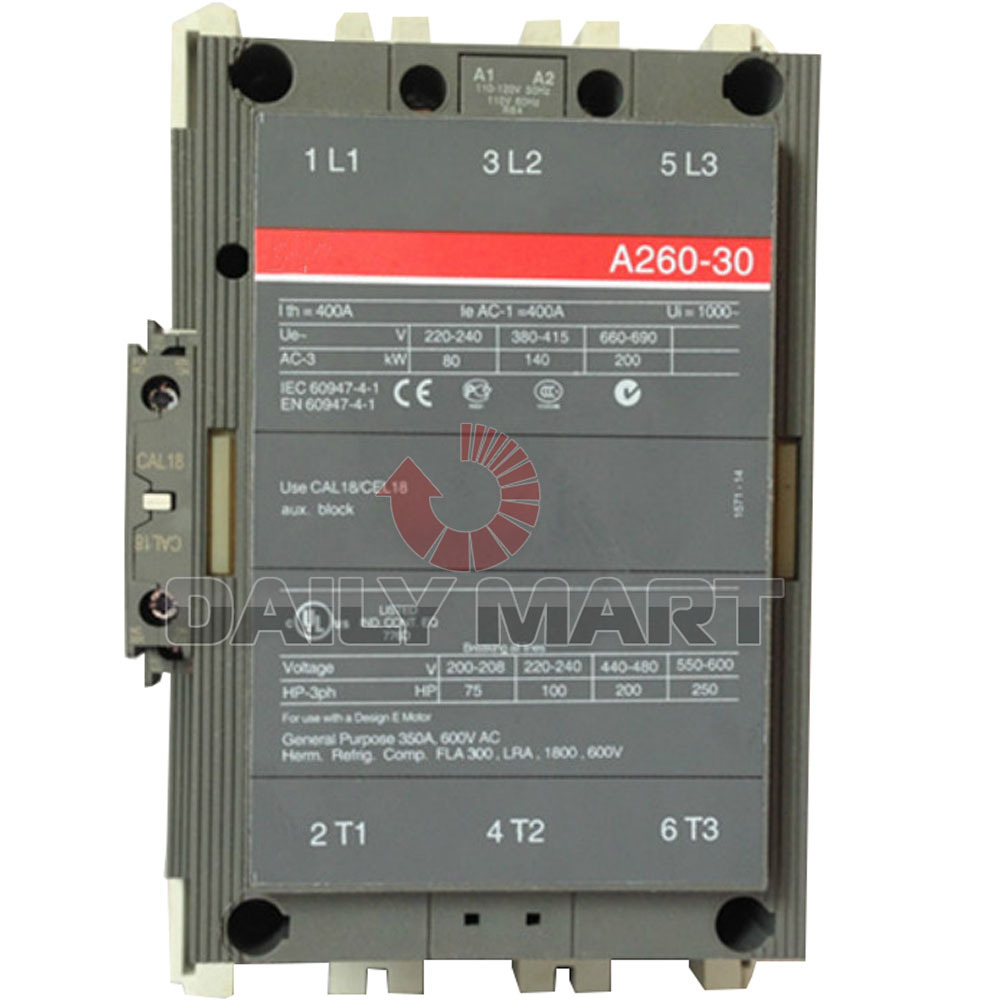 New ABB A260-30-11 AC Contactor 120V 50/60 Hz 3-Phase 690V (A260-30-11)