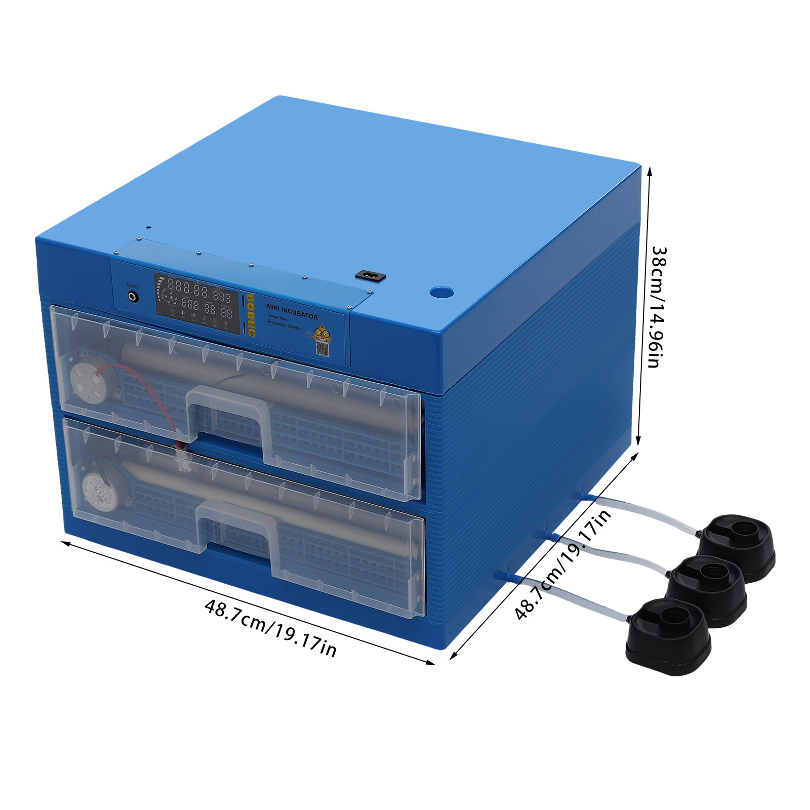 128 Egg Automatic Incubator Hatcher Machine LED Display Blue
