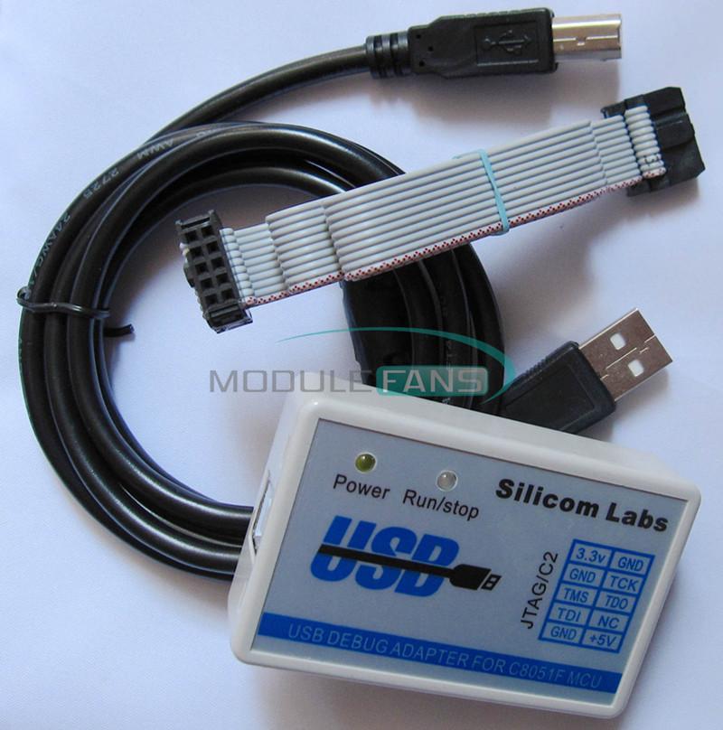 C8051F MCU Emulator U-EC6 USB Debug Adapter JTAG/C2 Mode with Cable MF