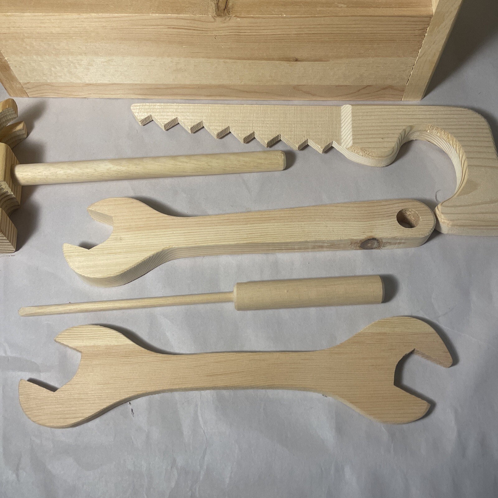 Tool Kit Wooden Tool Set for Kids Construction Paintable/Stainable
