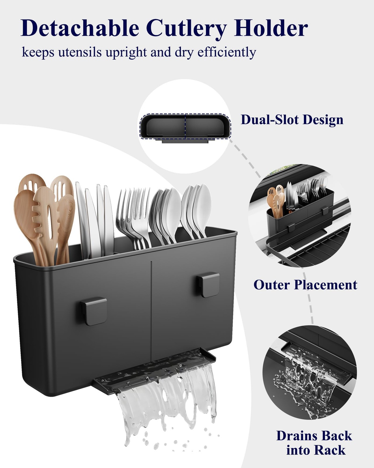 Dish Drying Rack - Multi-Functional Dish Rack for Kitchen Counter with Cutler...
