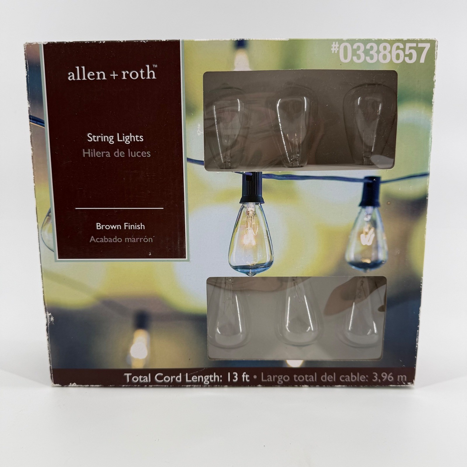 Allen + Roth 13ft Brown Finish Indoor Outdoor String Lights 10 Bulbs 0338657