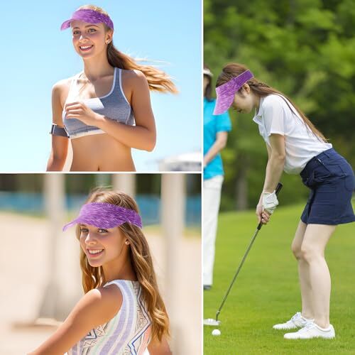 1 Piece of Sun Visor Hat Stretch Headband Visor Sport Wear Athletic Purple
