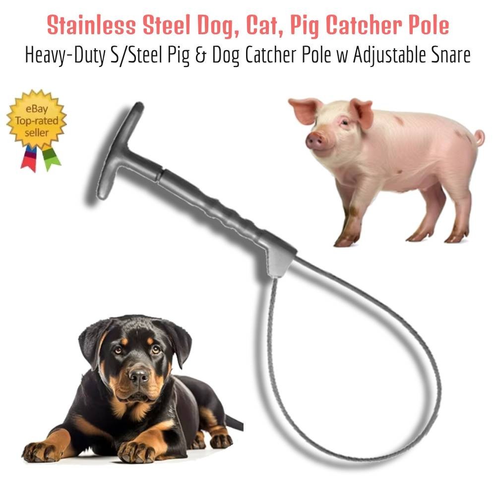 Heavy Stainless Steel Animal Catch Pole Control Tool, Dog, Cat, Pig Catcher Pole