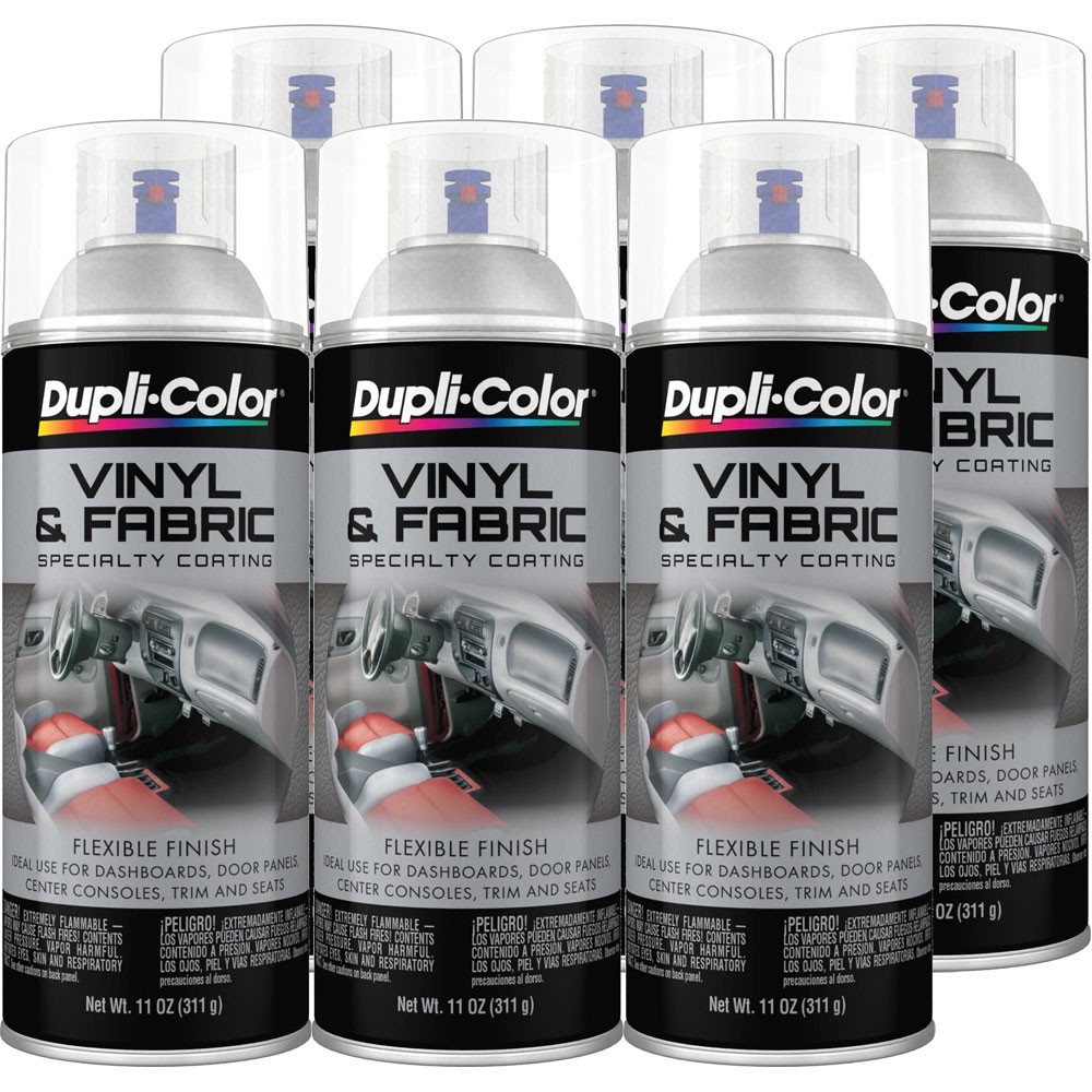Duplicolor HVP115 (6 Pack), Vinyl & Fabric Spray Paint, Clear Gloss, 11 oz