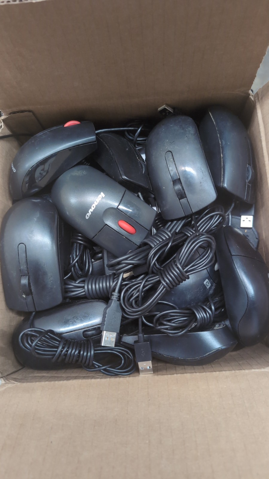 USB Wired Mouse MIX BRANDS HP Dell Lenovo Logitech Microsoft USED "LOT OF 10"