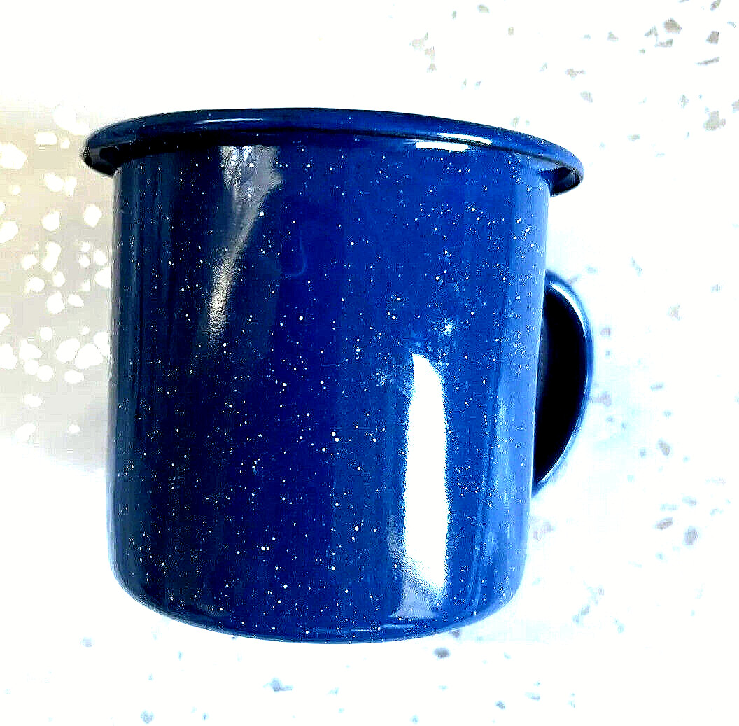 Blue Speckled Enamel Mug Enamelware Hiking Camping Tin Cup Small New