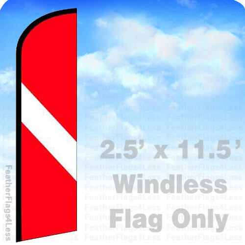 DIVE DIVER - Windless Swooper Flag Feather Banner Sign 2.5'x11.5' rf