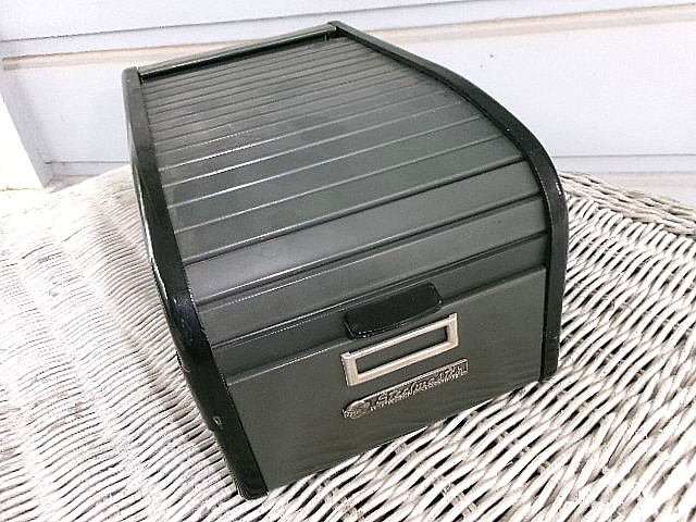 Vintage Steelmaster  ASCA Moldmaster Roll Top 3 x 5 desktop card file 11"x5"x6"