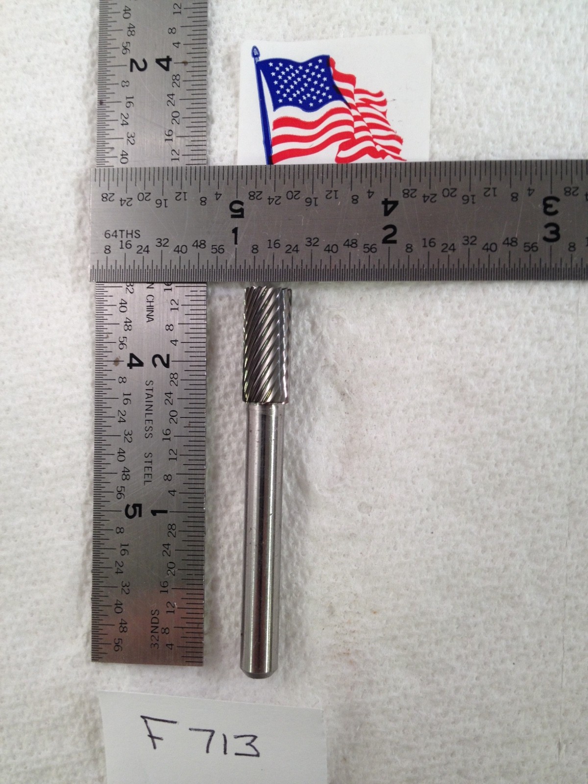 1 NEW FALCON / SGS 1/4" SHANK CARBIDE BURR. SB-2 SINGLE CUT. END CUT USA (F713)