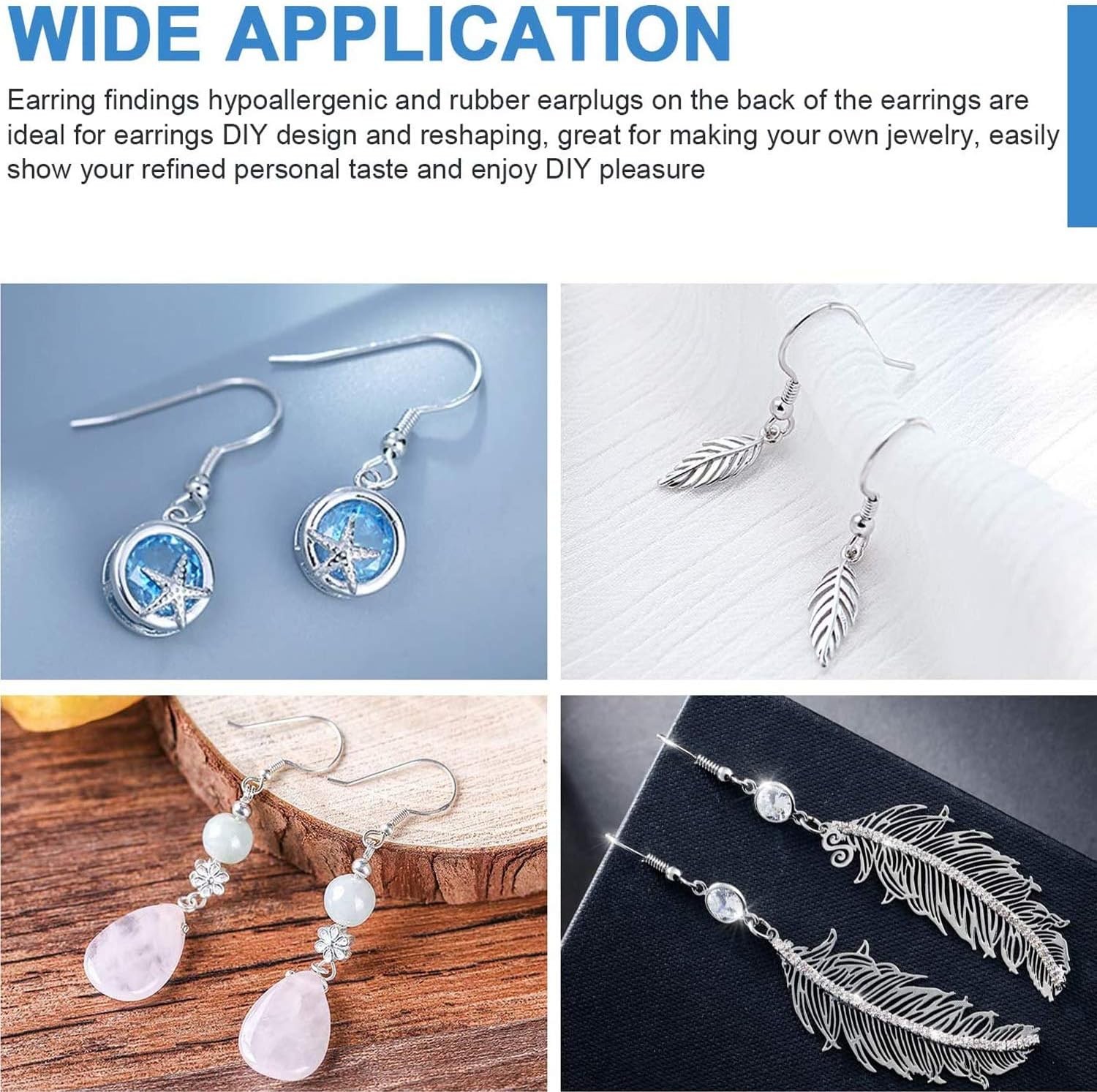Earring Hooks Sterling Silver Rubber Backs DIY Jewelry
