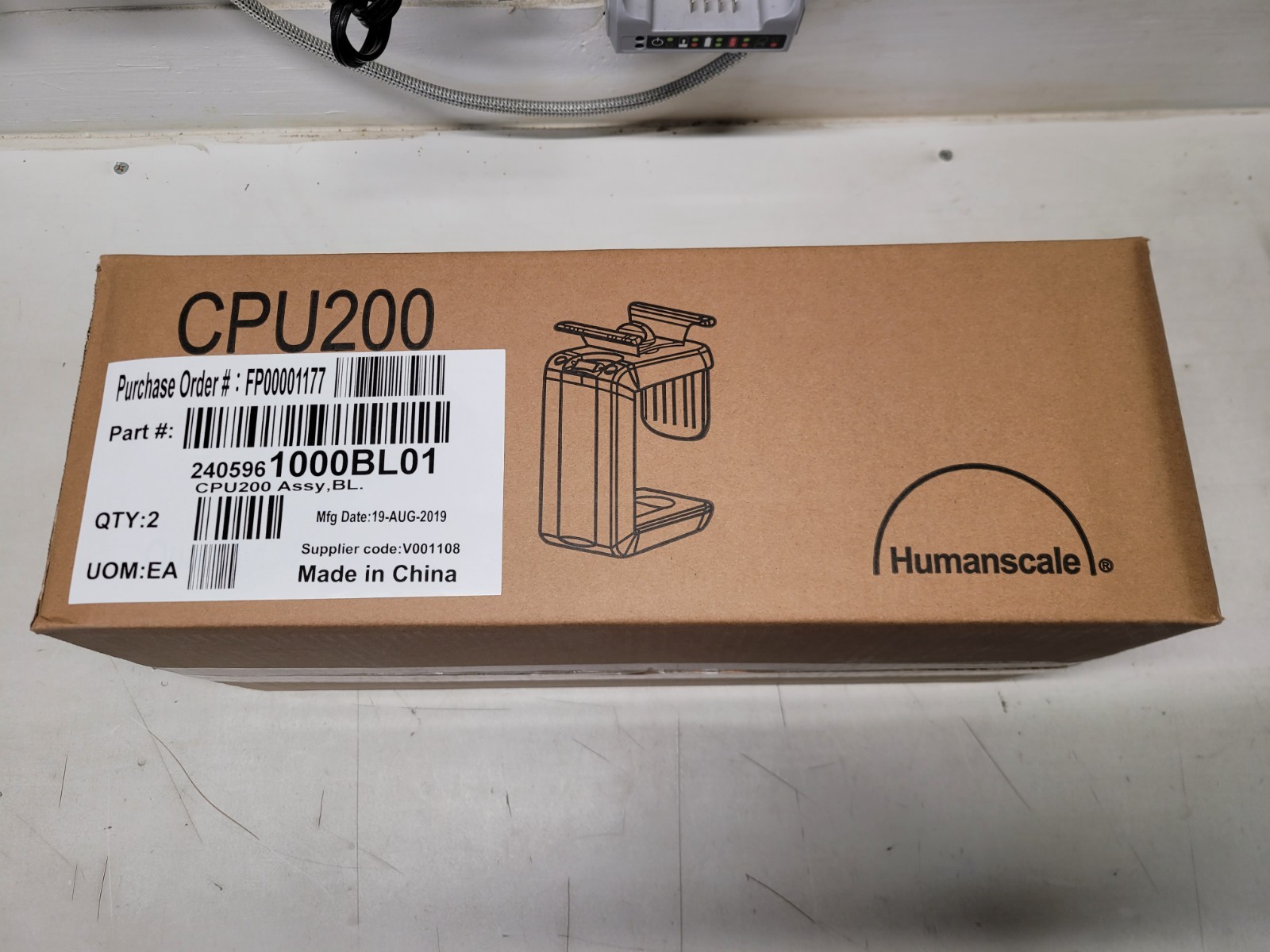 NEW CPU200 Humanscale CPU Holder Silver/Black Under-Desk Mount (2 Pack) 1000BL01