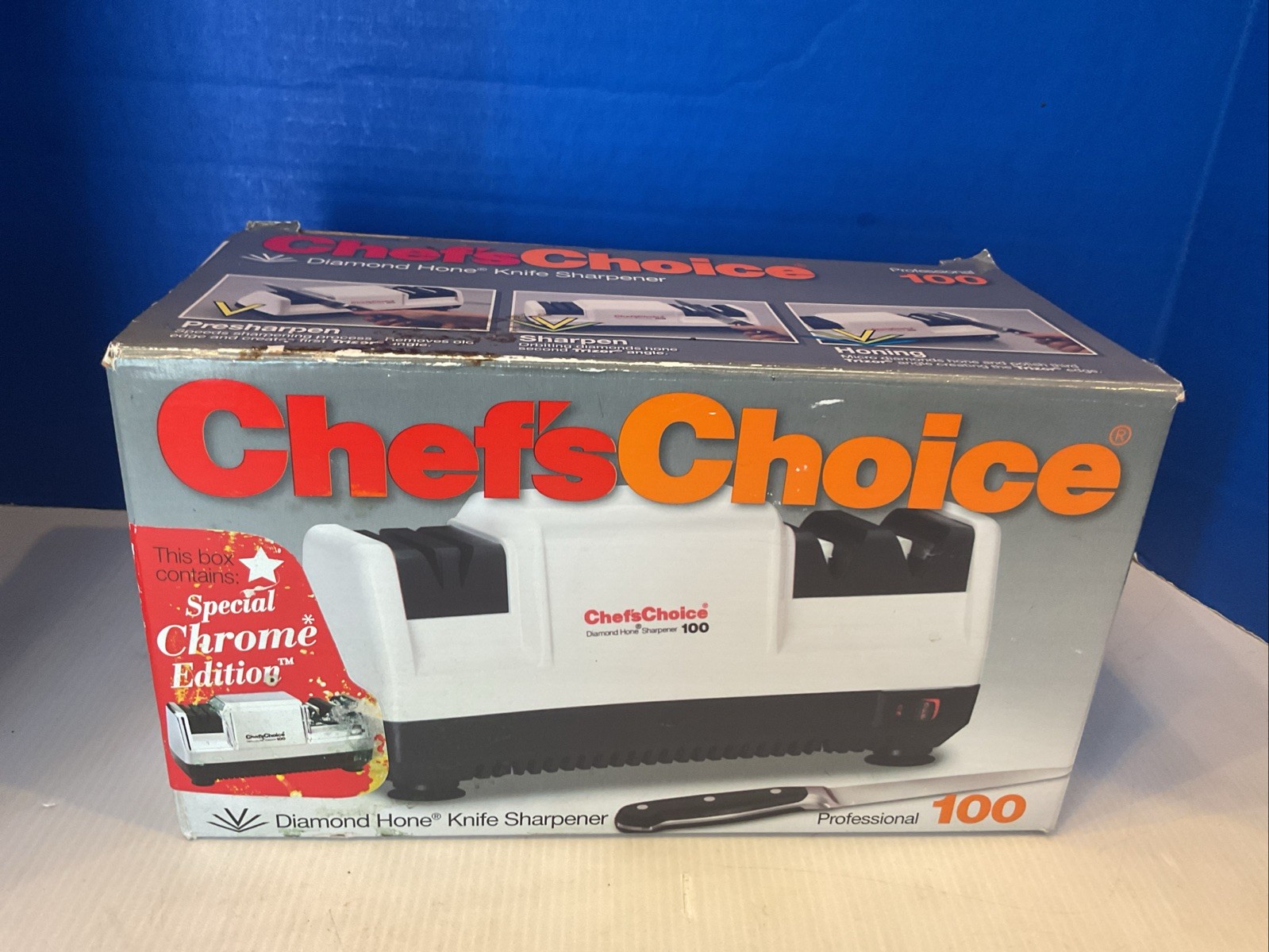 CHEF’S CHOICE PROFESSIONAL 100 DIAMOND SHARPENER SPECIAL CHROME EDITION
