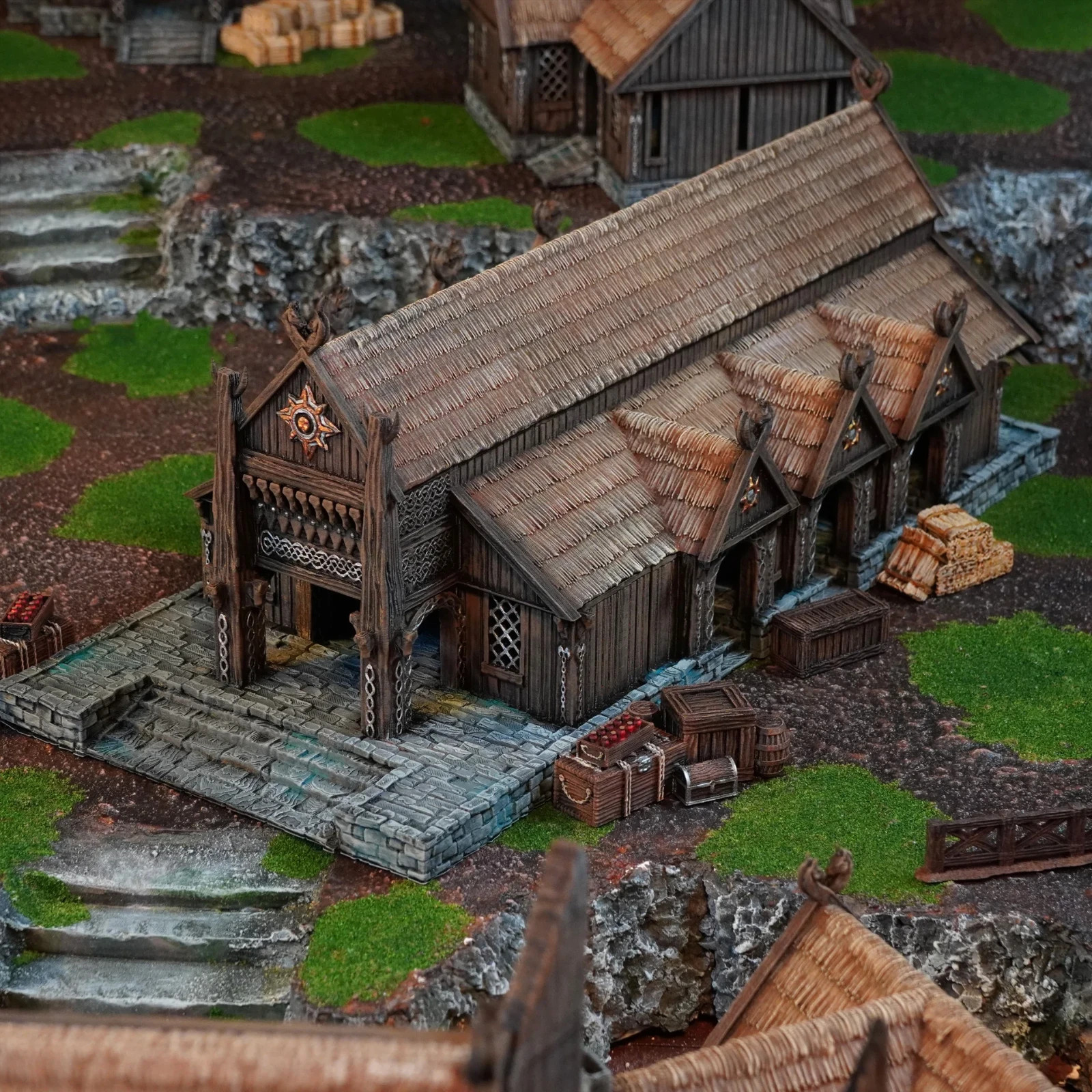 The Great Hall-Kingdom of Saxonia-Rohan 28mm Tabletop Terrain LOTR Middle Earth