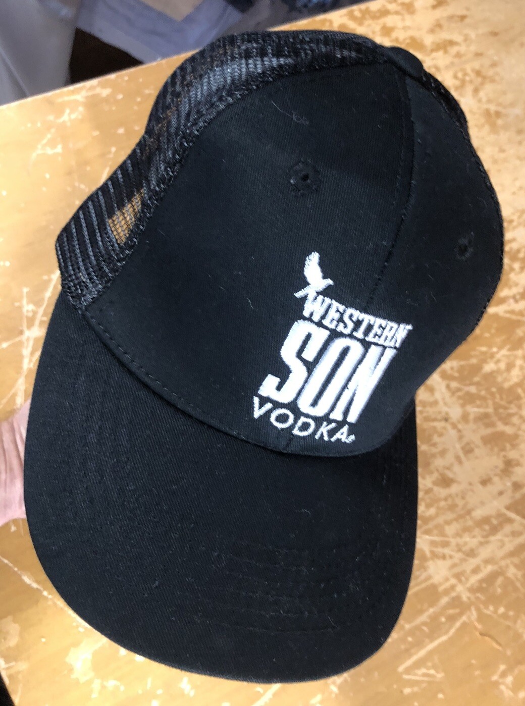 Western Son Vodka Black White Snapback Hat Cap OSFM Embroidered Logo Mint!