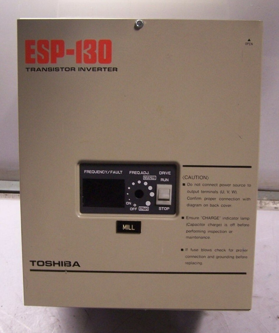TOSHIBA ESP-130 VT130G1-4015BO 1 HP TRANSISTOR INVERTER 460 VAC 1.5 KVA 2.5 AMP