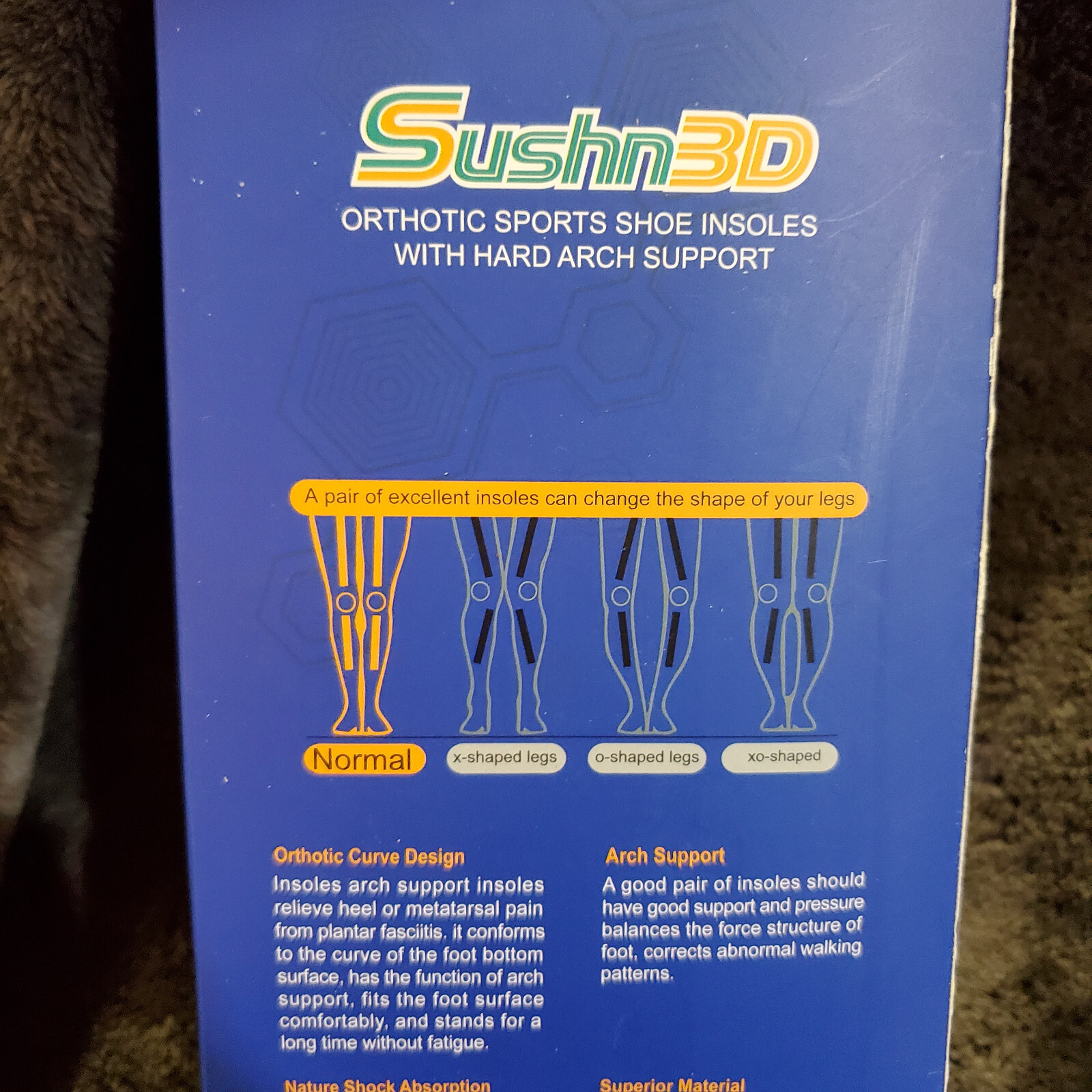 Sushn3D Plantar Fasciitis Insoles, Arch Support Insoles - Size Small