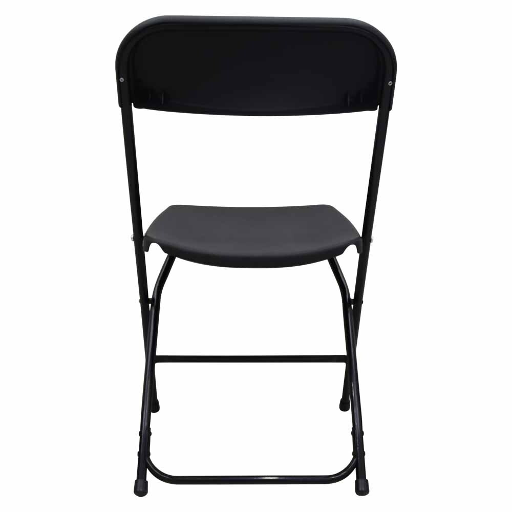 New Black Plastic Folding Chairs Stackable Chairs Enlarged Surface 10pcs/set