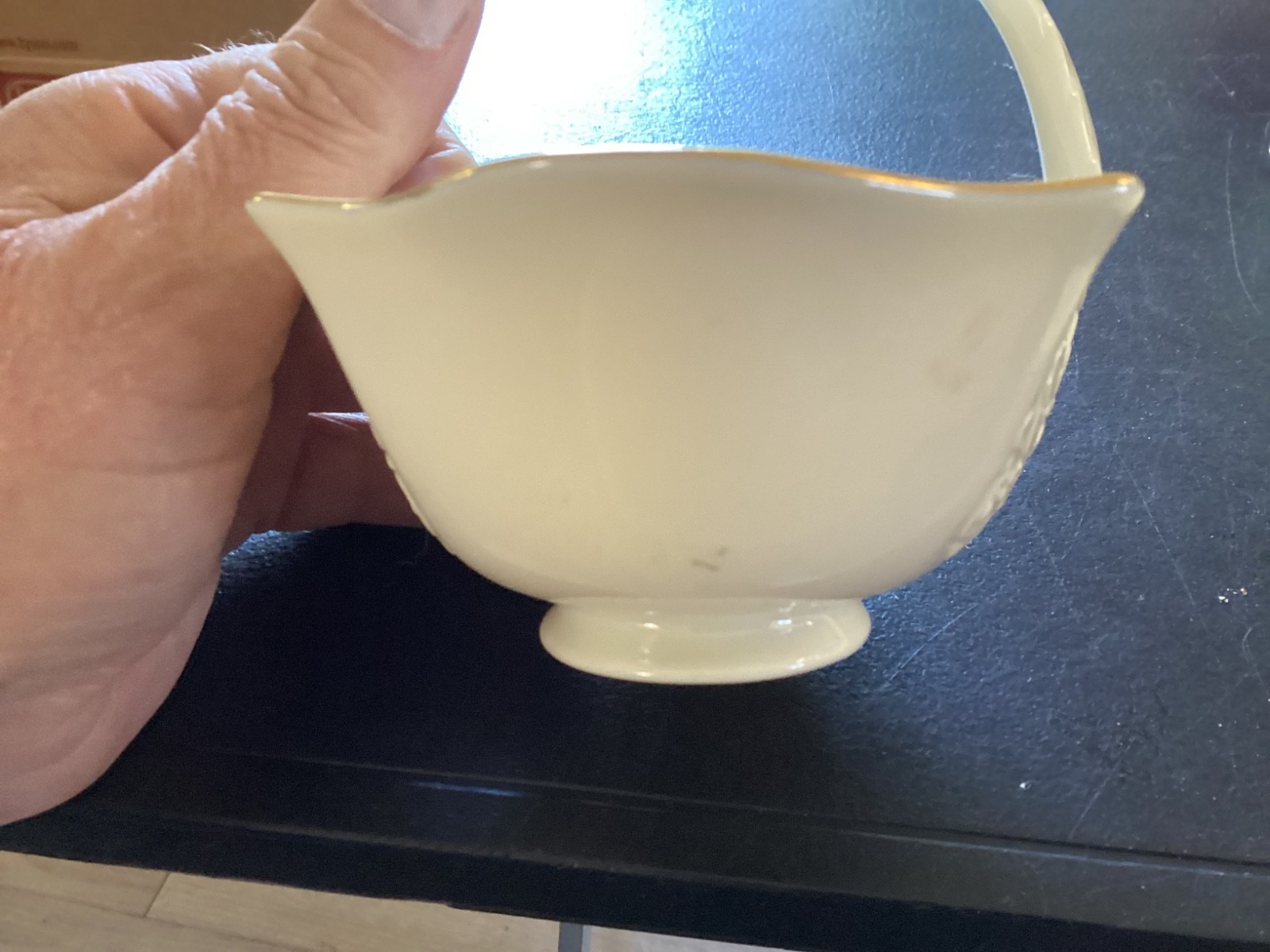 Lenox Oval Shaped Gold Trim China Basket