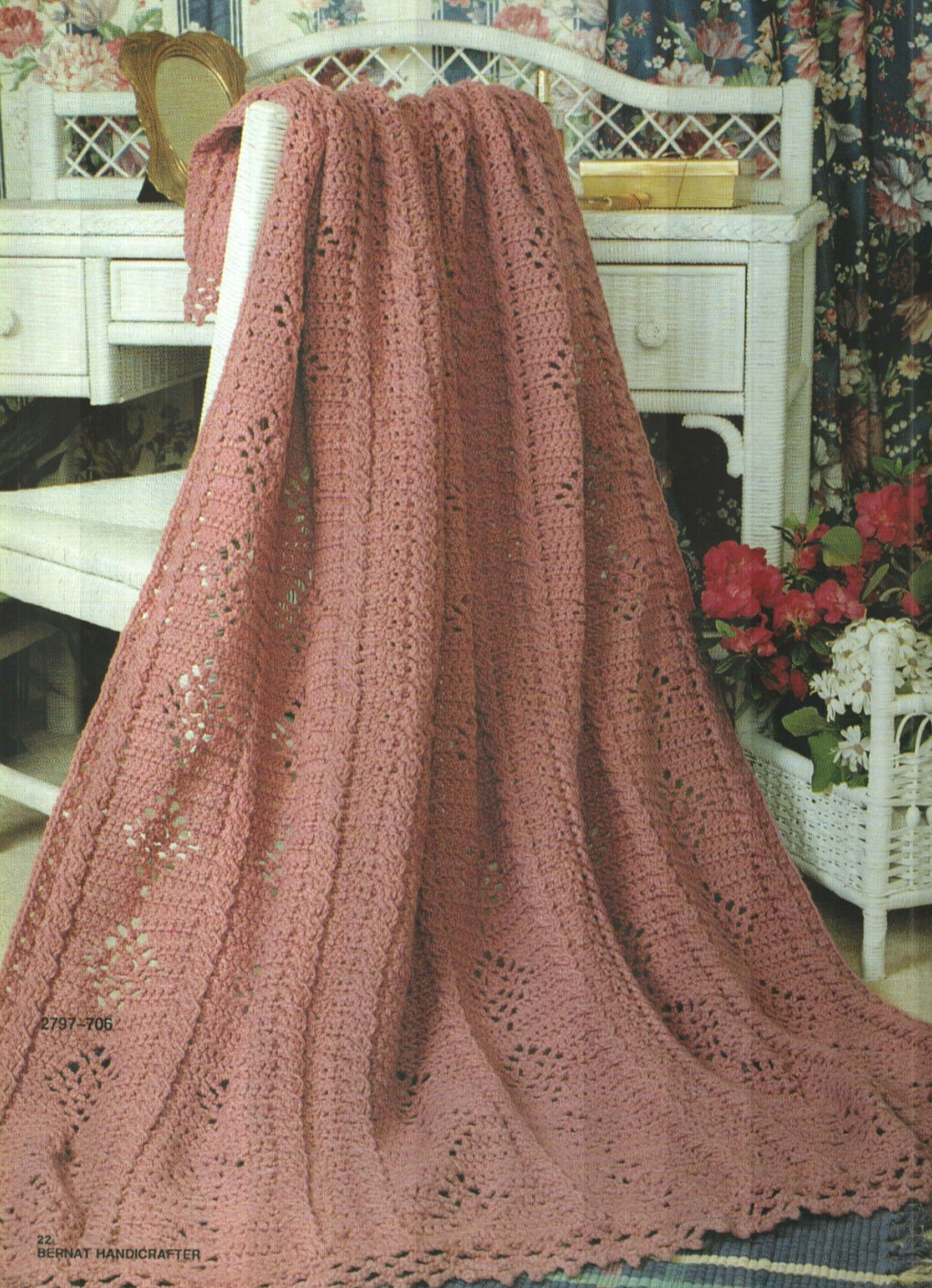 DIAMOND REPEAT AFGHAN HOME DECOR CROCHET PATTERN INSTRUCTIONS
