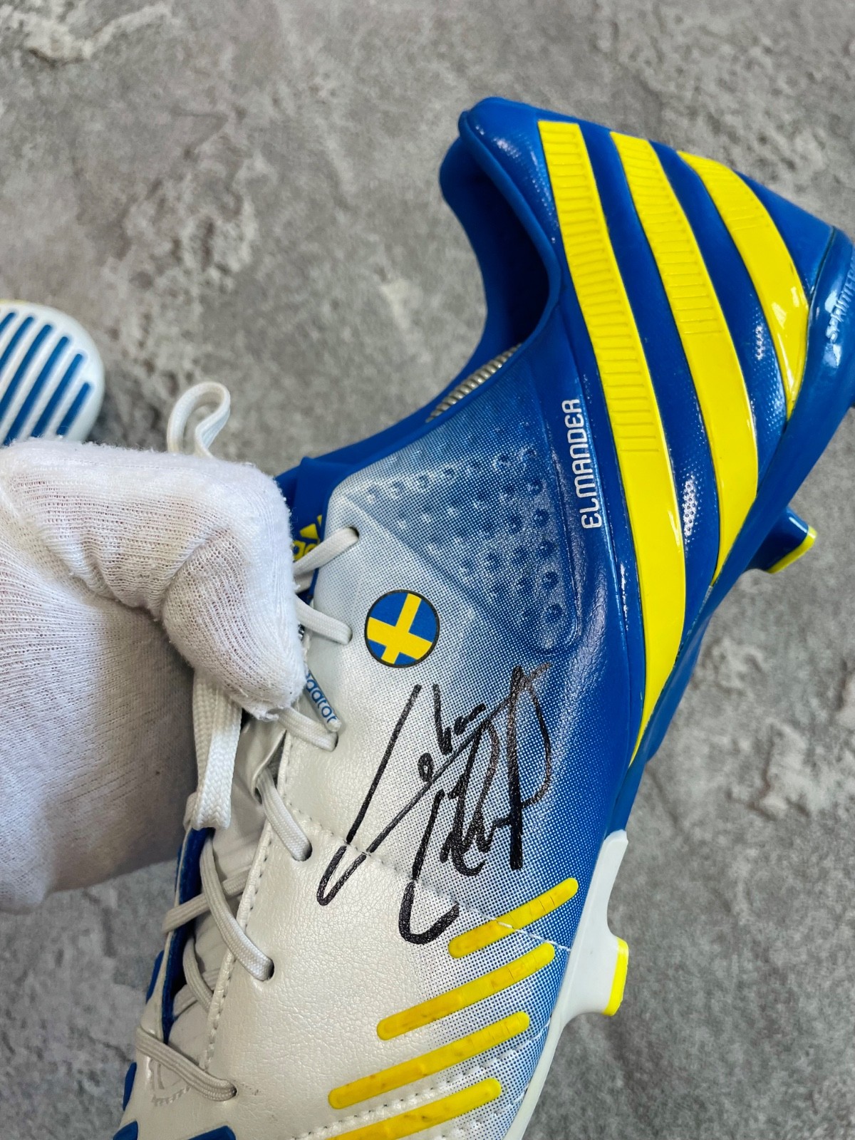 Adidas Predator LZ Match Worn Johan Elmander SWEDEN Soccer Boots Made in GERMANY