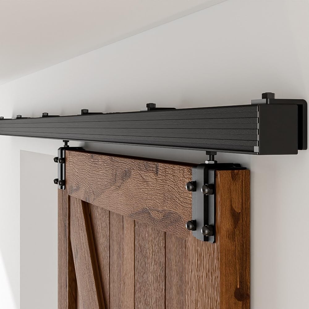 60'' Box Track Hardware Sliding Barn Door Track Aluminium Alloy Wall Mount Kit