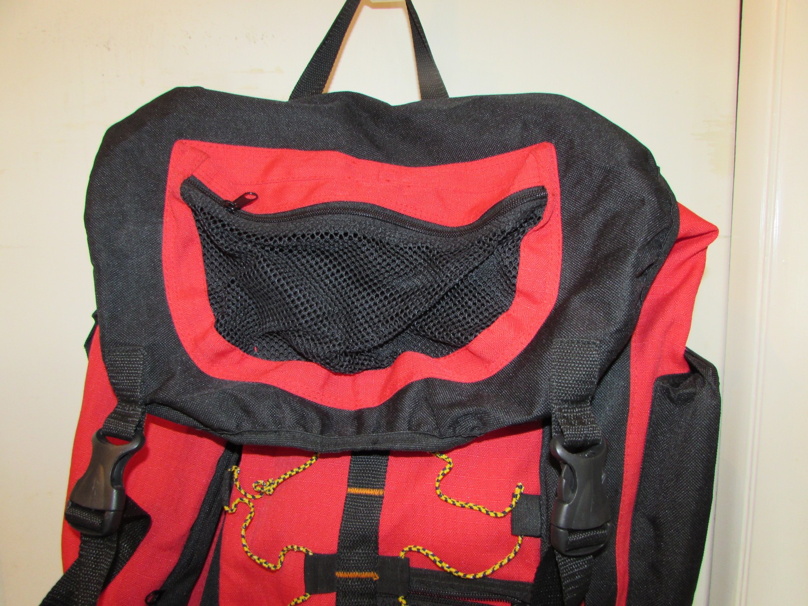 Staff Red Black Backpack 22x15x9 knapsack