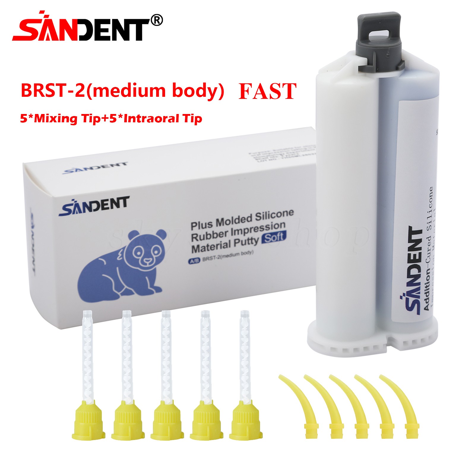 2 x Medium Body Fast Rapid Set Impression Material, 50mL Cartridges VPS PVS