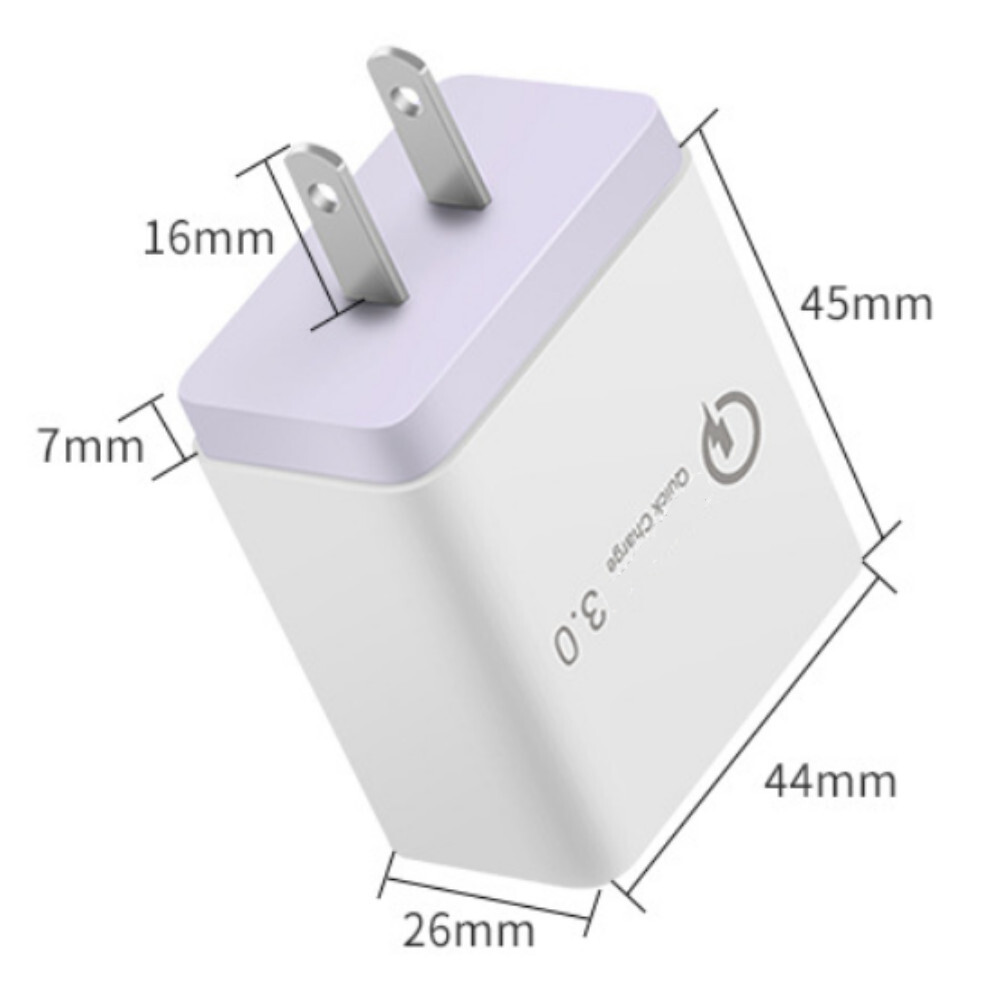 Multiple 3-Port USB AC Plug Quick Charger Block Universal Phone Cube 18W Box Lot