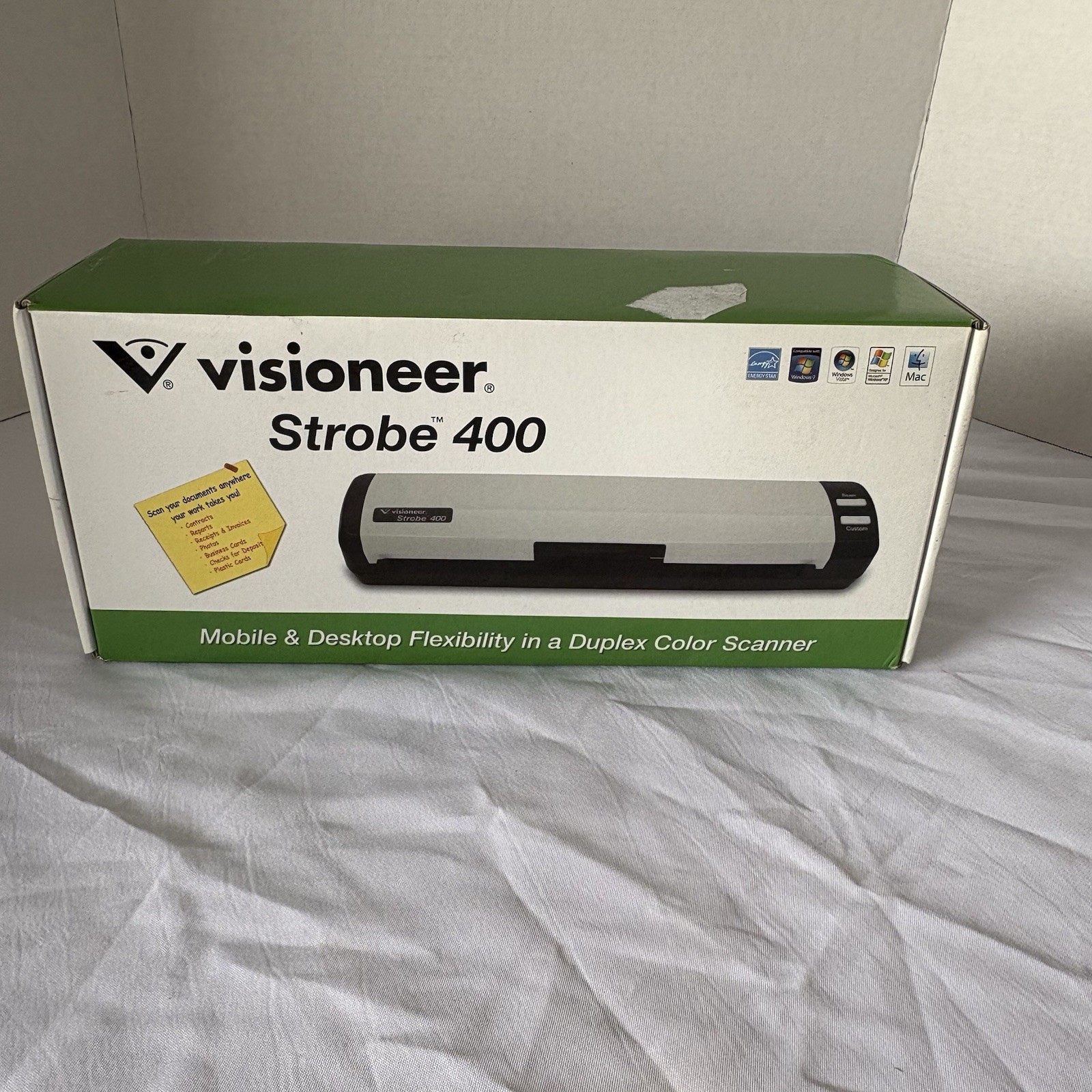 Visioneer Strobe 400 Electronic Portable Sheetfed Scanner Open Box