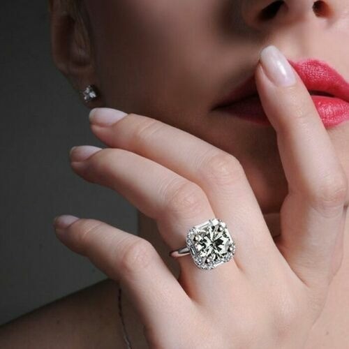 2.90 Ct Round Cut Lab-Created White Diamond Wedding Ring 925 Sterling Silver