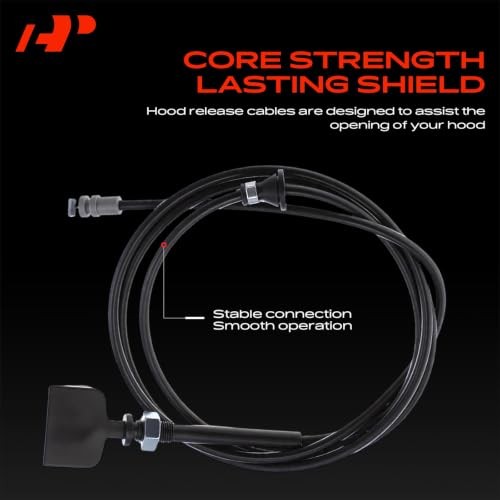 76.7 inch Front Hood Latch Release Cable with Handle | Compatible 2000-2007