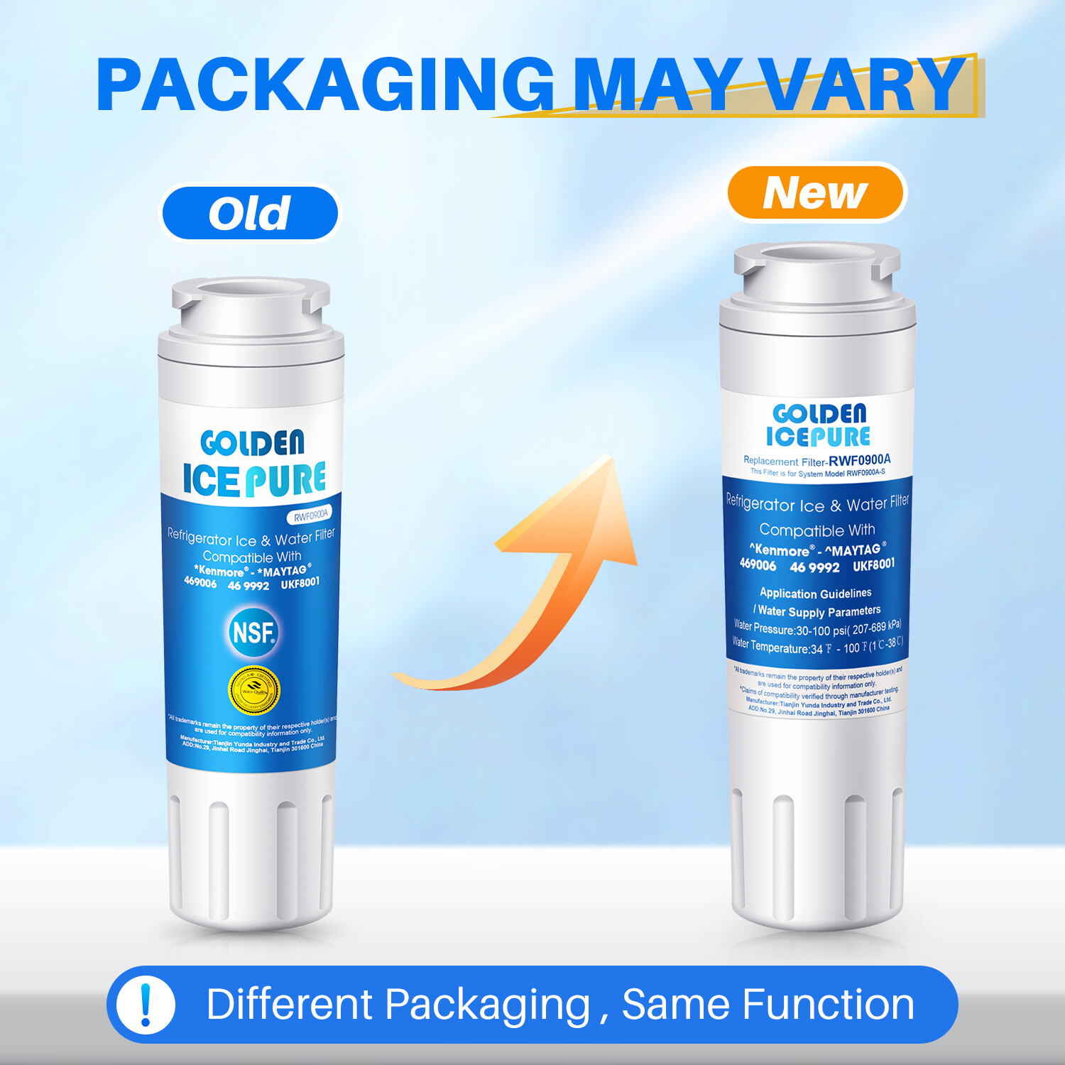Fit For WRX735SDHZ03 WRX735SDHZ02 WRX735SDHZ01 Refrigerator Water Filter 4 Pack