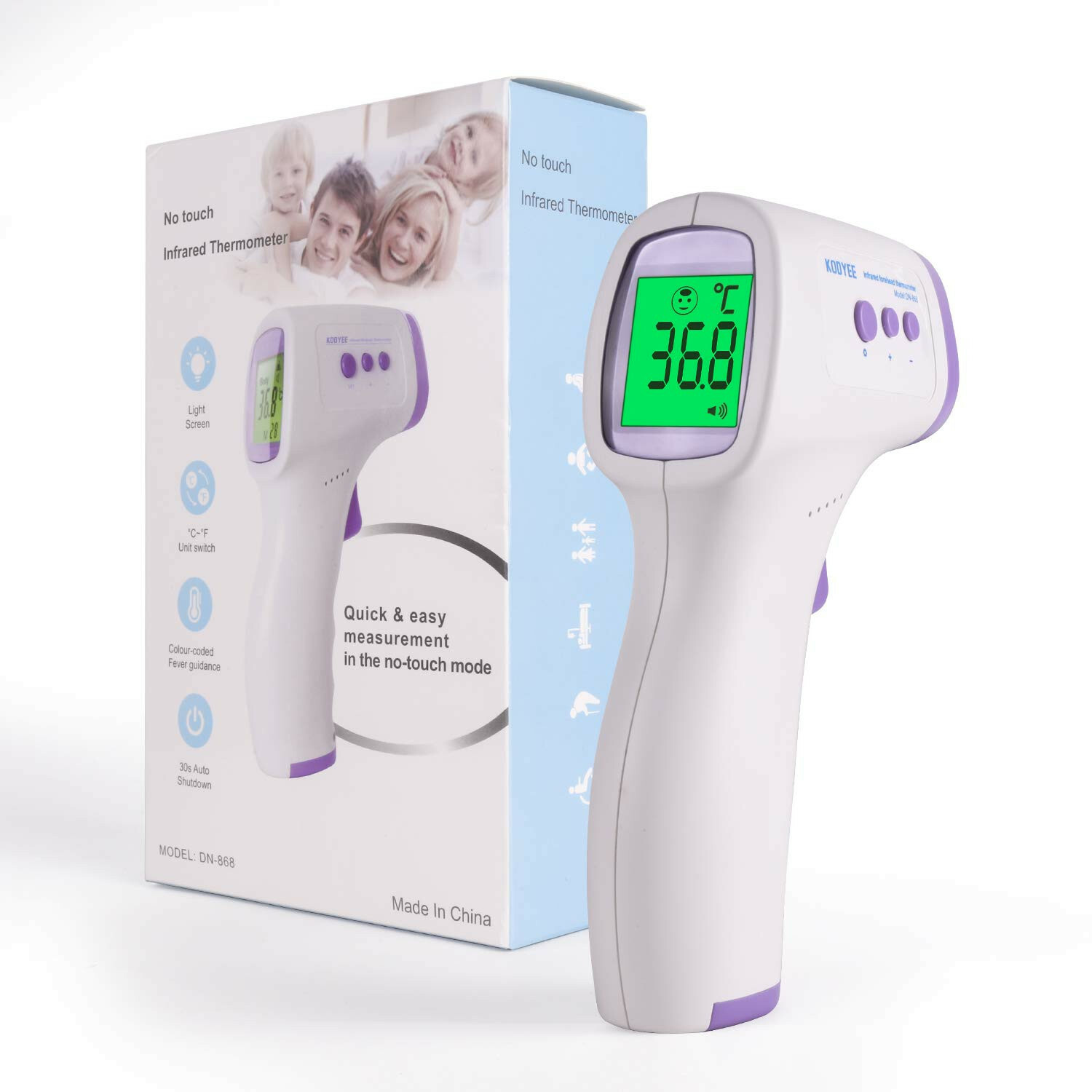 3 in 1 No-Touch NON-CONTACT Forehead Infrared Thermometer for Adult, Kids, Baby